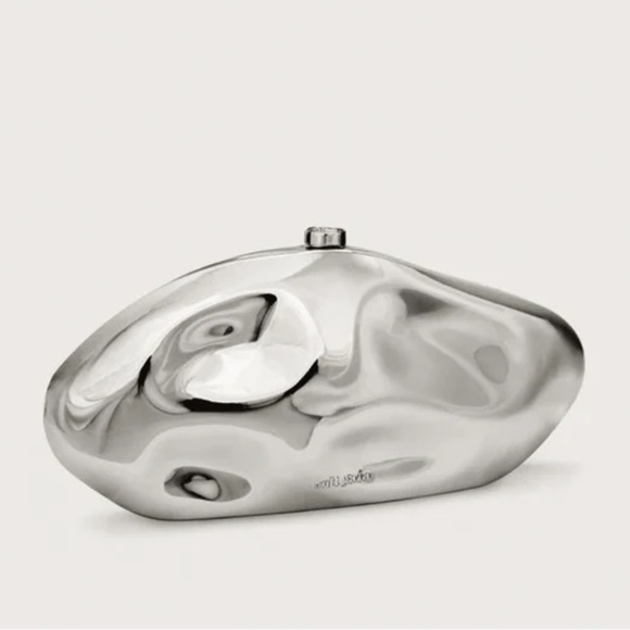 STATEMENT Silver Evening clutch wedding bag - Picture 3 of 8